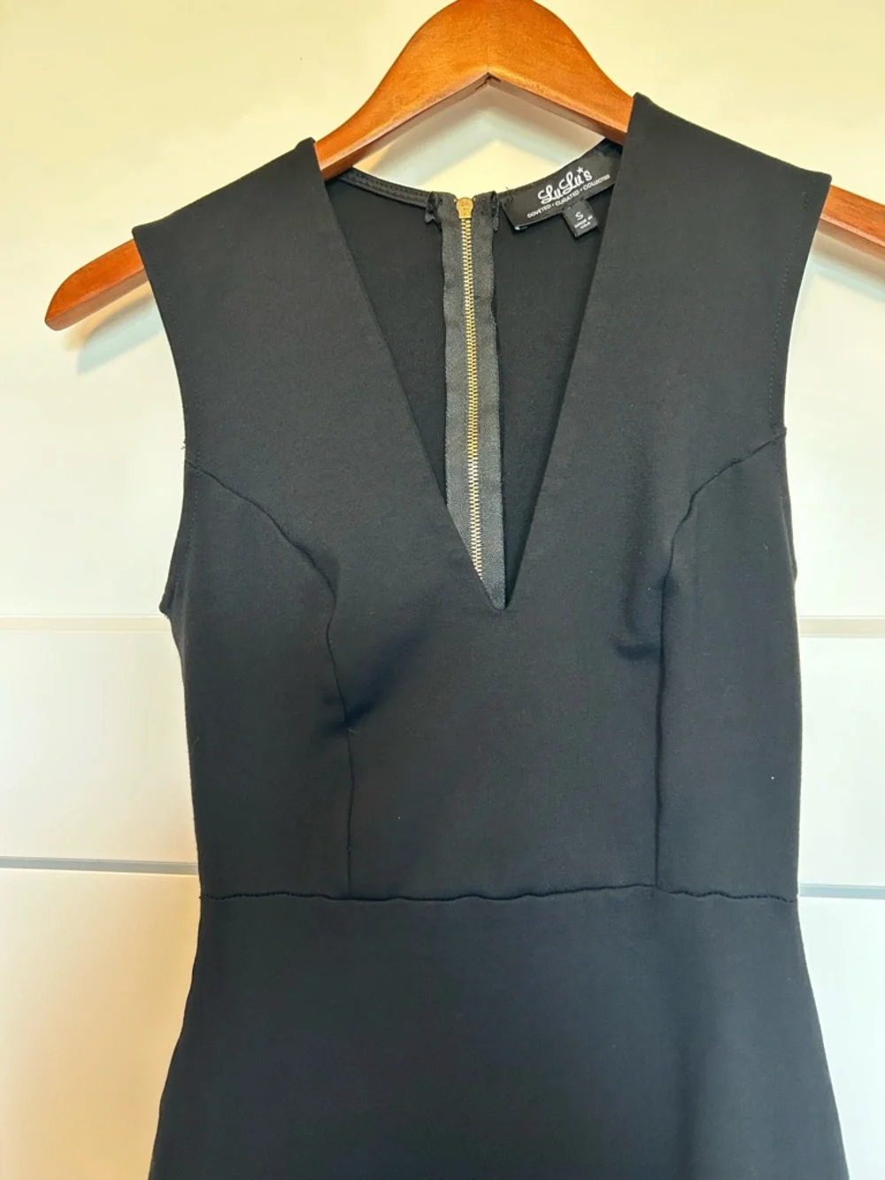 Lulus Deep V-Neck Sleeveless Sheath Dress - Little Black Dress (LBD) Small - Picture 2 of 7